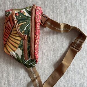 Tropical Print Belt Bag with Tan Strap exclusive Brazilian edition